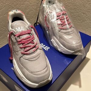 P488 Women's Size 38 Luke Sneakers Shabby Gray Chunky Fashion Sneaker